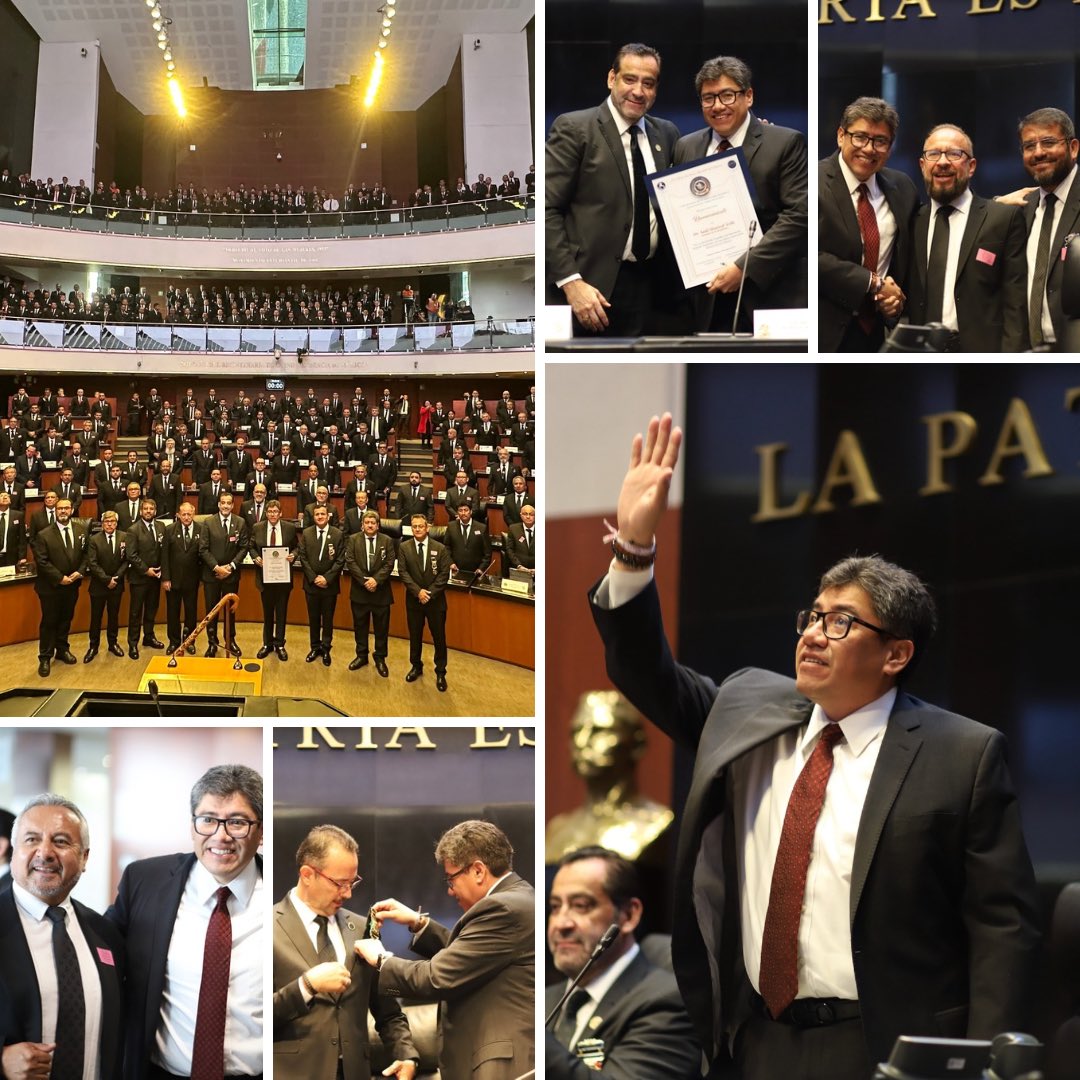 Saul_MonrealA's tweet photo. Hoy recibí en el @senadomexicano a más de mil #masones de todo el país, representantes de logias de 31 estados reunidos en el Consejo Masónico Nacional #CXL. Su presencia simboliza la fuerza de más de 35 mil miembros activos en todo México. Un hecho histórico.

Tuve el gusto de saludar a Fernando Martínez Acosta, presidente de la Confederación de Grandes Logias Regulares.

La #masonería ha sido clave en la construcción del pensamiento liberal en México. Su influencia en la vida pública ha marcado etapas trascendentales en favor de la educación, las libertades y la justicia. Francisco I Madero, Pino Suárez y Belisario Domínguez son parte de ese legado.

Confío en que los trabajos de este Consejo sean fructíferos y contribuyan al fortalecimiento de un país más libre, más justo y más democrático.

¡Bienvenidos al Senado de la República!