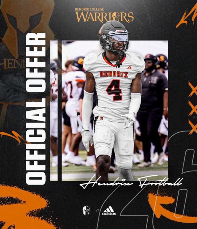 After a great Official visit I am blessed to receive my first offer from <a href="/HendrixFootball/">#WeAreWarriors</a> 
<a href="/CoachSchultz_DC/">Coach Schultz</a>
<a href="/RussHeidiSLC/">Russ and Heidi Phillips🏈</a>