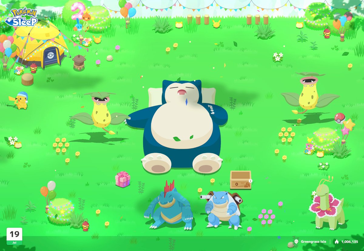Everyone just hanging out

#PokemonSleep2nd
