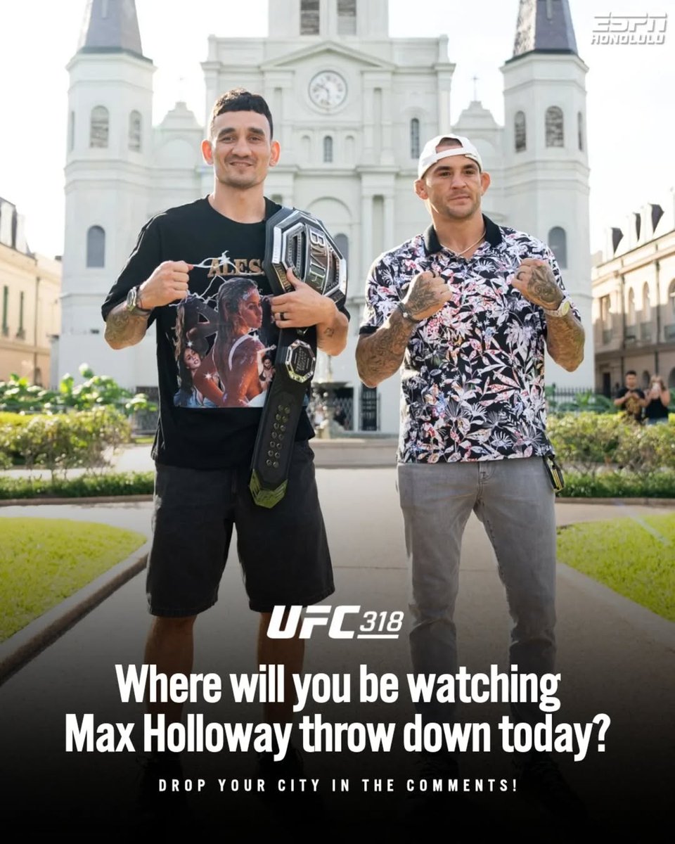 ESPNHonolulu's tweet image. Hawaii's own Max Holloway takes on Louisiana’s Dustin Poirier today at 4PM HST in a highly anticipated trilogy fight for the BMF title!
UFC returns to New Orleans as Poirier makes his final walk to the Octagon.
LET'S GO MAX! @BlessedMMA
📷: @ufc