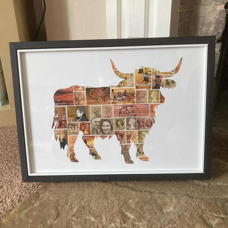 NewmanDian1426's tweet photo. Unique postage stamp art with frames and all the money goes to Evesham Greyhound and lurcher Rescue #giftidea 
https://t.co/QlvjSOAl50
#handmadeinuk  #CraftBizParty #properEngland #crafting  #postagestamps #dogs #GB #highlandcow #greyhound #train
@AdoptionsUk
  @Wilf125 https://t.co/zQiFN1VLmO