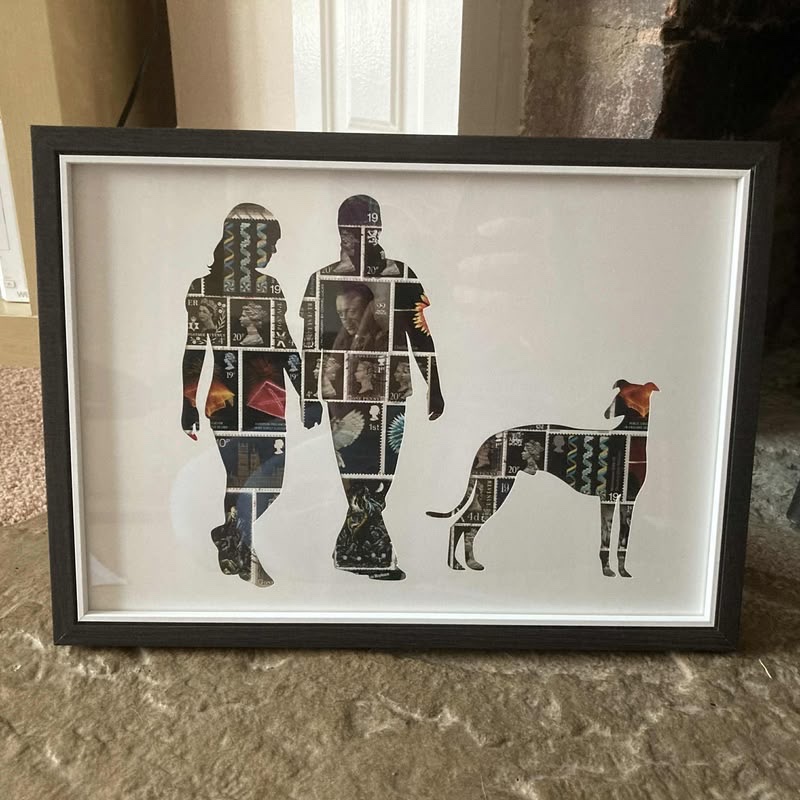 NewmanDian1426's tweet photo. Unique postage stamp art with frames and all the money goes to Evesham Greyhound and lurcher Rescue #giftidea 
https://t.co/QlvjSOAl50
#handmadeinuk  #CraftBizParty #properEngland #crafting  #postagestamps #dogs #GB #highlandcow #greyhound #train
@AdoptionsUk
  @Wilf125 https://t.co/zQiFN1VLmO