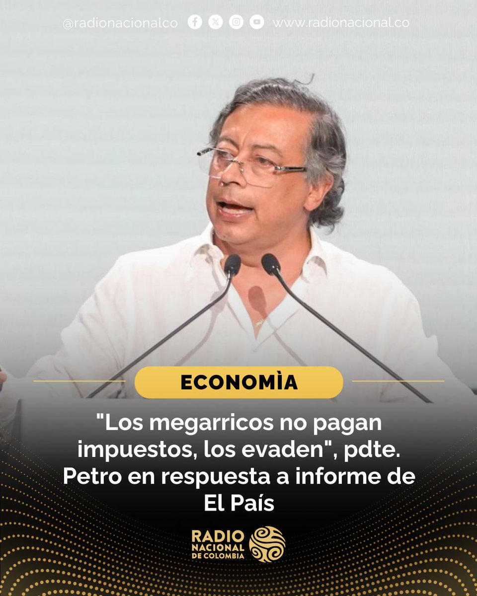 #Economía 💰📉 El presidente <a href="/petrogustavo/">Gustavo Petro</a> reaccionó a una investigación de El País señalando que el 0,01 % más rico evade impuestos por un valor equivalente al 8 % del PIB. ¿Qué propuso el primer mandatario? 

Te contamos: lc.cx/4fn2AE