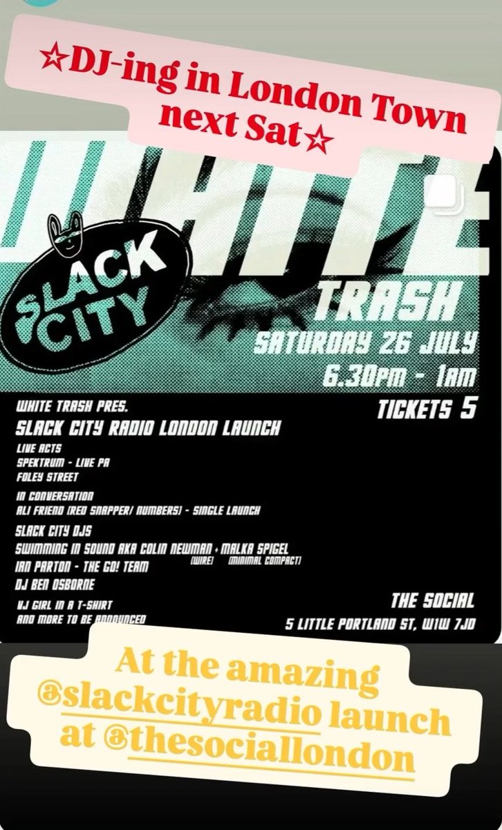 Spinning rekords in London town Next Saturday >>>>

seetickets.com/tour/slack-cit…