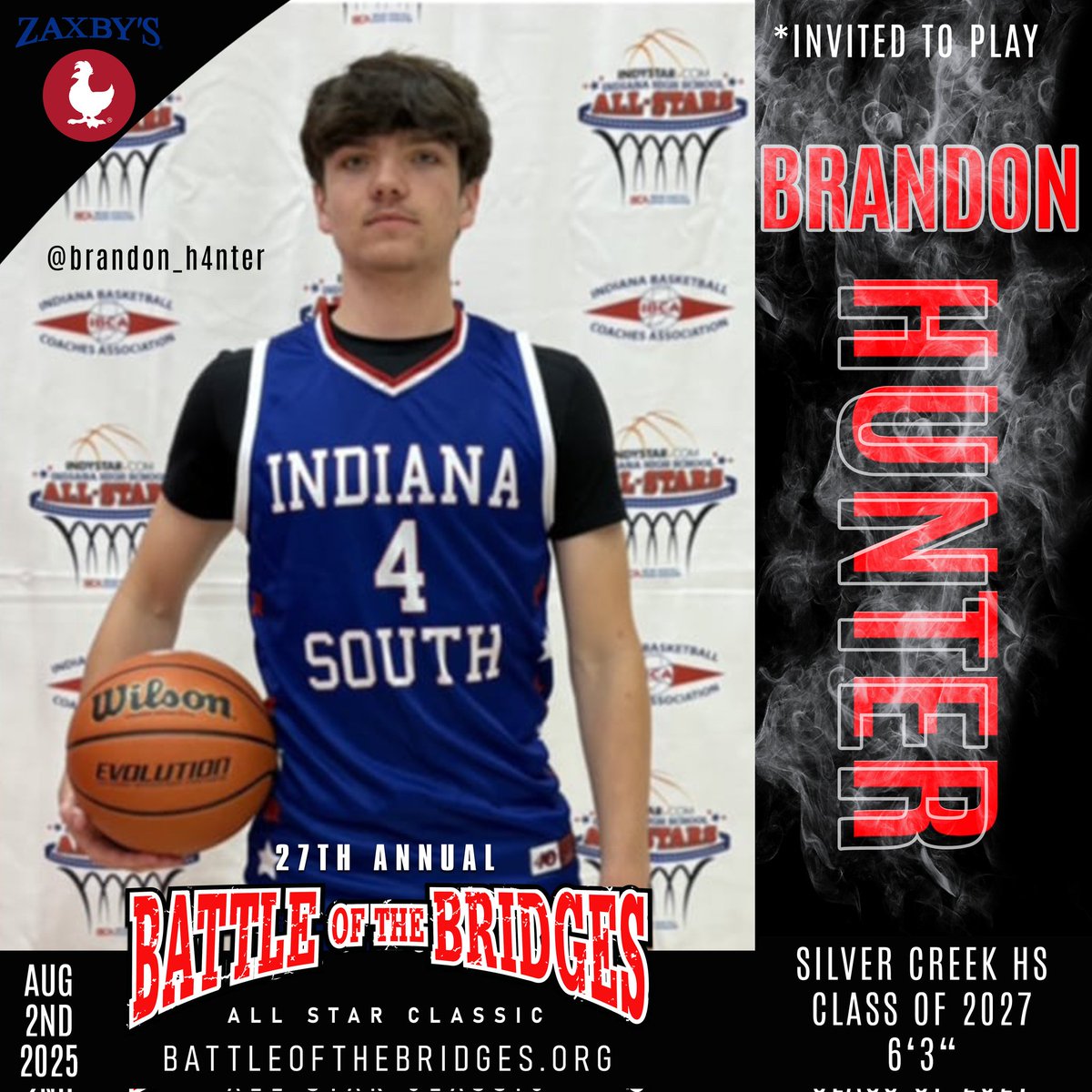 Gary Darby (@teamhoopsdotcom) on Twitter photo Brandon Hunter 2027 6'3" invited
Silver Creek HS <a href="/brandon_h4nter/">Brandon Hunter</a>
Battle 2025 Hotline
502-819-HOOP(4667)
battleofthebridges.org
<a href="/joshcookNT/">Josh Cook</a> <a href="/brittdelbarba/">Britt Del Barba</a> <a href="/FocusProgoggles/">TheFocusPro</a> <a href="/KendrickHaskins/">Kendrick HaskinsWave</a> <a href="/KevinHarris_IU/">Kevin Harris</a> <a href="/TomLaneWDRB/">Tom Lane</a> <a href="/riseupsports1/">Rise Up Sports Media</a> <a href="/Zaxbys/">ZAXBYS</a> <a href="/sports_cj/">Courier Journal Sports</a> <a href="/ADChernoff/">Andrew Chernoff - WISH-TV</a> <a href="/BenPeineWeather/">Ben Peine</a> Brandon Hunter 2027 6'3" invited
Silver Creek HS <a href="/brandon_h4nter/">Brandon Hunter</a>
Battle 2025 Hotline
502-819-HOOP(4667)
battleofthebridges.org
<a href="/joshcookNT/">Josh Cook</a> <a href="/brittdelbarba/">Britt Del Barba</a> <a href="/FocusProgoggles/">TheFocusPro</a> <a href="/KendrickHaskins/">Kendrick HaskinsWave</a> <a href="/KevinHarris_IU/">Kevin Harris</a> <a href="/TomLaneWDRB/">Tom Lane</a> <a href="/riseupsports1/">Rise Up Sports Media</a> <a href="/Zaxbys/">ZAXBYS</a> <a href="/sports_cj/">Courier Journal Sports</a> <a href="/ADChernoff/">Andrew Chernoff - WISH-TV</a> <a href="/BenPeineWeather/">Ben Peine</a>