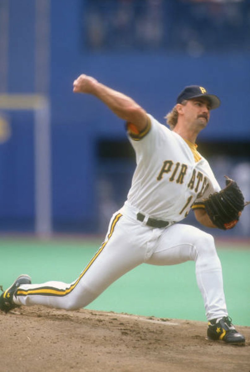 Doug Drabek pitching during a game at Three Rivers Stadium, 1991