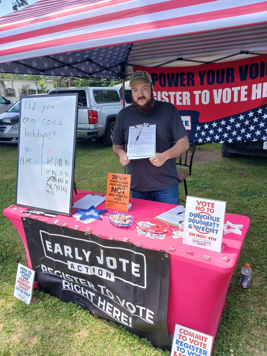 Caleb Landis (@caleblandis8) on Twitter photo Want to help flip Erie Red?
Stop by the Early Vote Action booth at the Waterford Heritage Days!
We're here all weekend.
Come register voters, get out the no to retention vote, and meet our amazing new volunteer, Louren!
<a href="/EarlyVoteAction/">Scott Presler's Early Vote Action</a> Want to help flip Erie Red?
Stop by the Early Vote Action booth at the Waterford Heritage Days!
We're here all weekend.
Come register voters, get out the no to retention vote, and meet our amazing new volunteer, Louren!
<a href="/EarlyVoteAction/">Scott Presler's Early Vote Action</a>