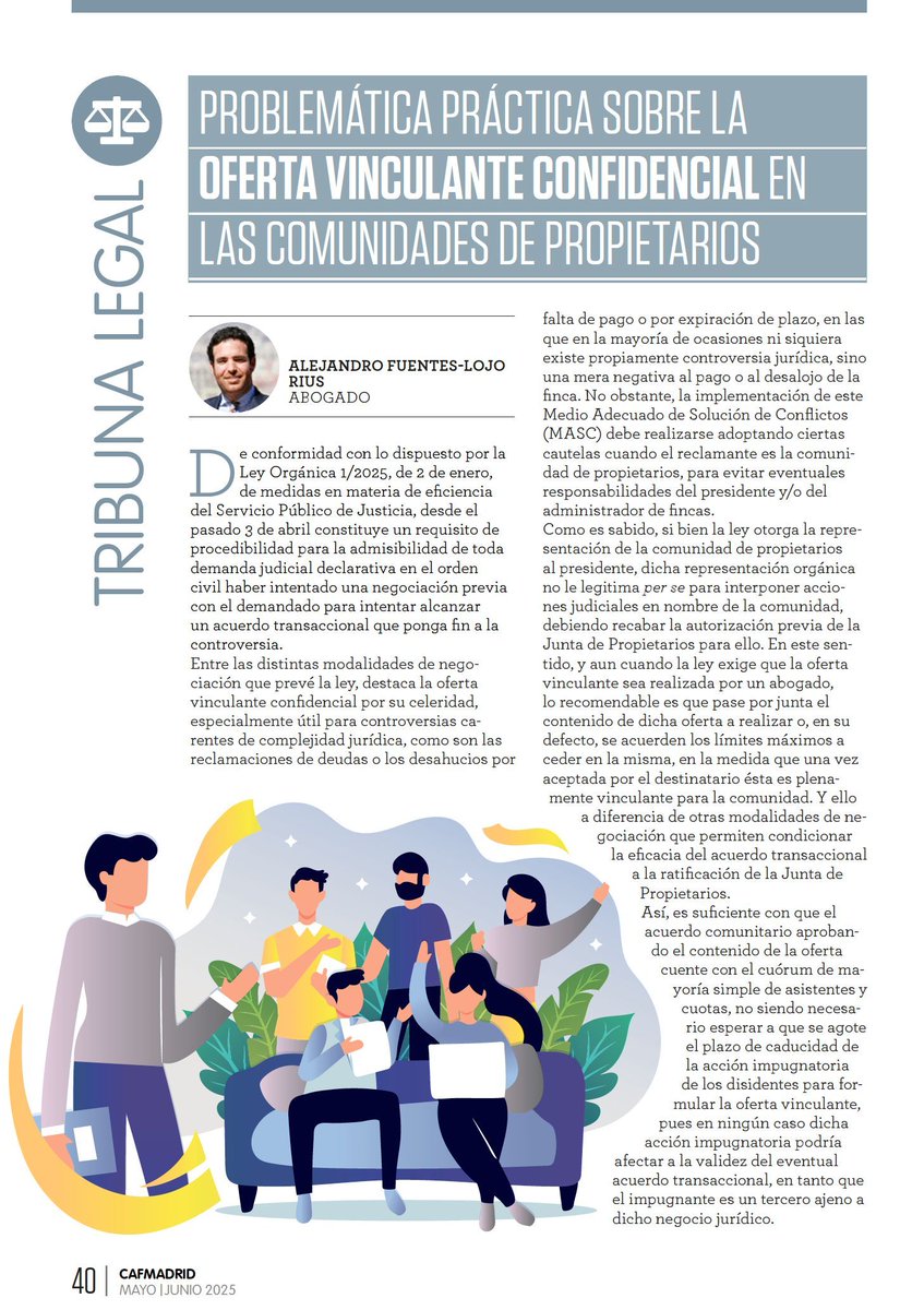 CAFMadrid (@cafmadrid) on Twitter photo ⚖️ Problemática práctica sobre la oferta vinculante confidencial en las comunidades de propietarios. El análisis del abogado Alejandro Fuentes-Lojo Rius <a href="/fuenteslojoa/">A. Fuentes-Lojo</a>, sobre este tema de absoluta actualidad para #AFColegiados
👇 Lee y comparte ⚖️ Problemática práctica sobre la oferta vinculante confidencial en las comunidades de propietarios. El análisis del abogado Alejandro Fuentes-Lojo Rius <a href="/fuenteslojoa/">A. Fuentes-Lojo</a>, sobre este tema de absoluta actualidad para #AFColegiados
👇 Lee y comparte