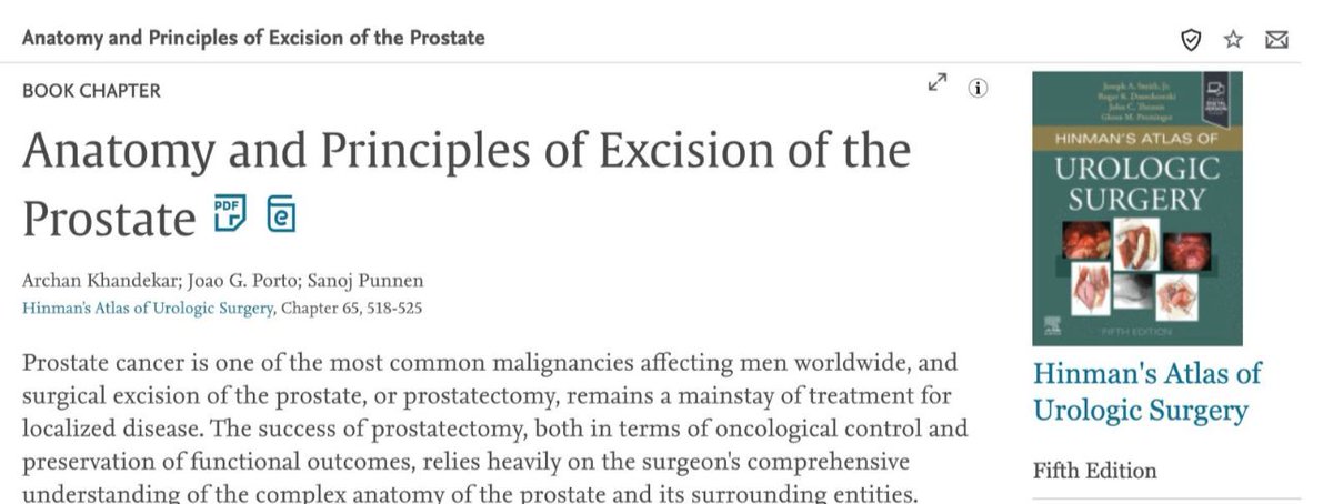 joaogsporto's tweet image. Honored to contribute to the latest version of Hinman’s Atlas of Urologic Surgery with chapter of Anatomy and Principles of Excision of the Prostate 🔪🔪
@KhandekarArchan @sanojpunnen @dsui_miami_uro