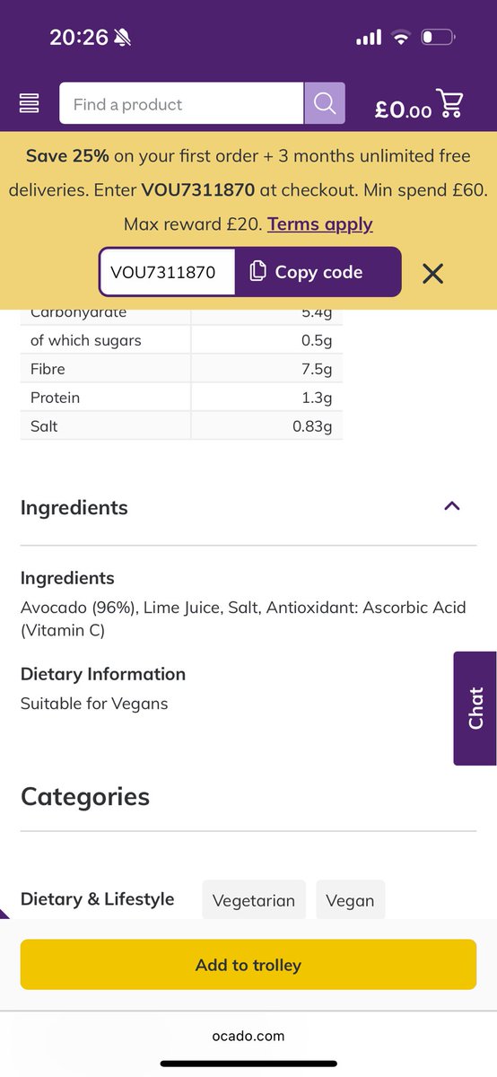 moore_A4's tweet photo. @marksandspencer In May you switched to making a Smashed Avacado with no hidden nasties. This week I picked some up and it’s gone back to the old recipe with gum etc. Do you know why it’s changed back? @tonichealth_ https://t.co/XXj1xzPYdy