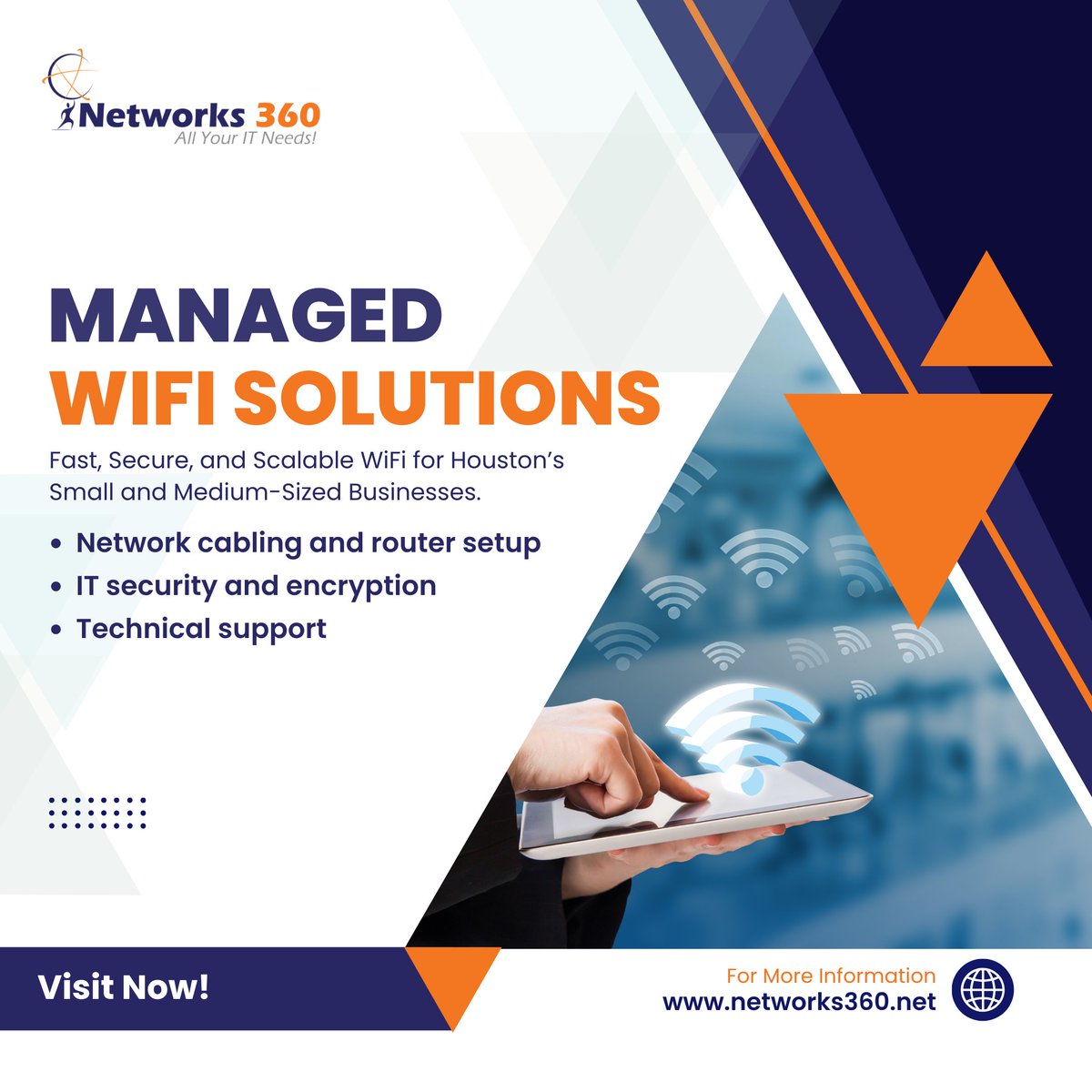 📶 𝐑𝐞𝐥𝐢𝐚𝐛𝐥𝐞 𝐖𝐢𝐅𝐢, 𝐍𝐨 𝐌𝐨𝐫𝐞 𝐃𝐞𝐚𝐝 𝐙𝐨𝐧𝐞𝐬!

📍 Serving Houston SMBs
📞 Contact us today:  832-740-4444
🌐 Learn more: networks360.net

#ManagedWiFi #HoustonBusiness #Networks360 #WiFiSolutions #SecureInternet #SMBSupport #BusinessIT