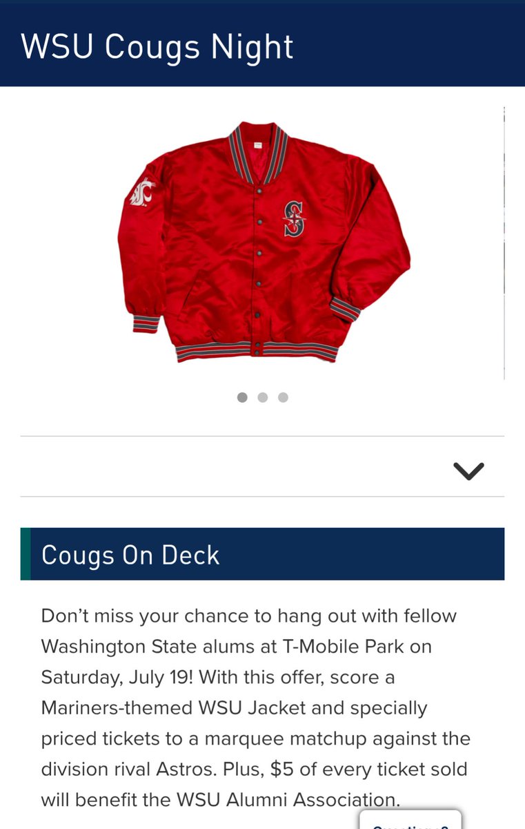 TheMARINation's tweet photo. @WingfieldNFL in Seattle for the Mariners game! 
WSU night with the jacket giveaway 
Go Cougs https://t.co/TeeOZhOsh3