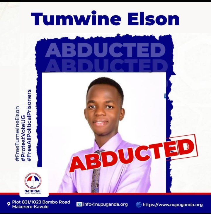 CollinMuki69009's tweet image. Tumwine Elson, a student at Makerere university and a youth leader, was abducted by the state and it is today when we discovered that he is at Entebbe CPS💔💔.We will not stand silent as this regime terrorizes the very generation meant to build and shape this nation. 
#FreeElson