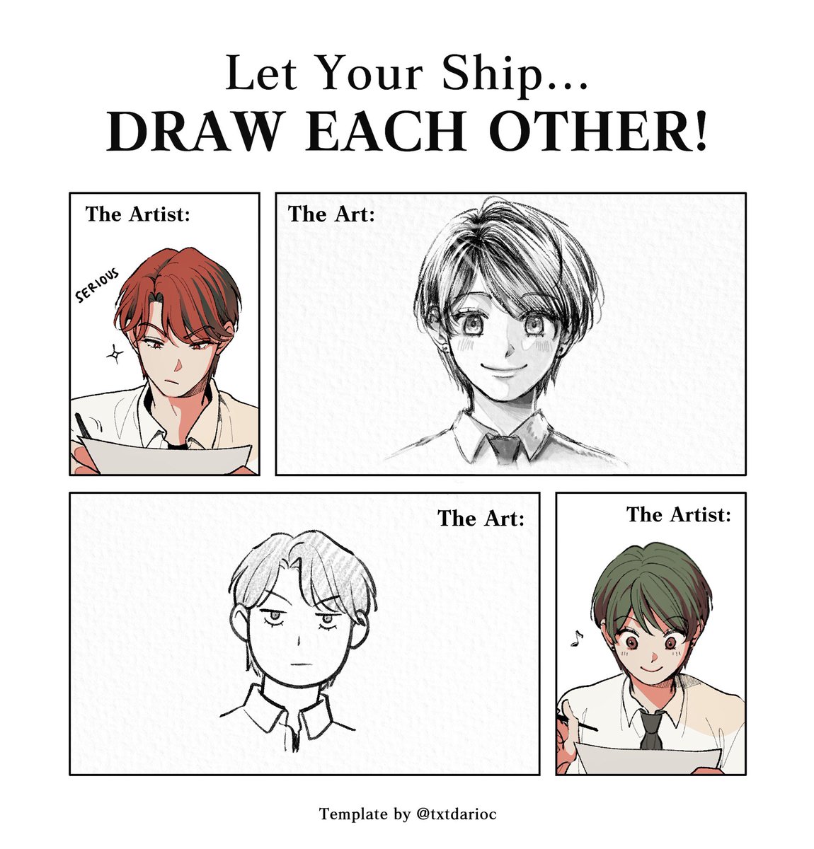 doodleofsms's tweet image. Trying out this prompt! ✍️✨

Ezra is a game nerd, so he’d be familiar &amp;amp; sort of good with artsy stuff such as drawing
Chiara only knows how to draw doodles, but her drawing is not that bad either