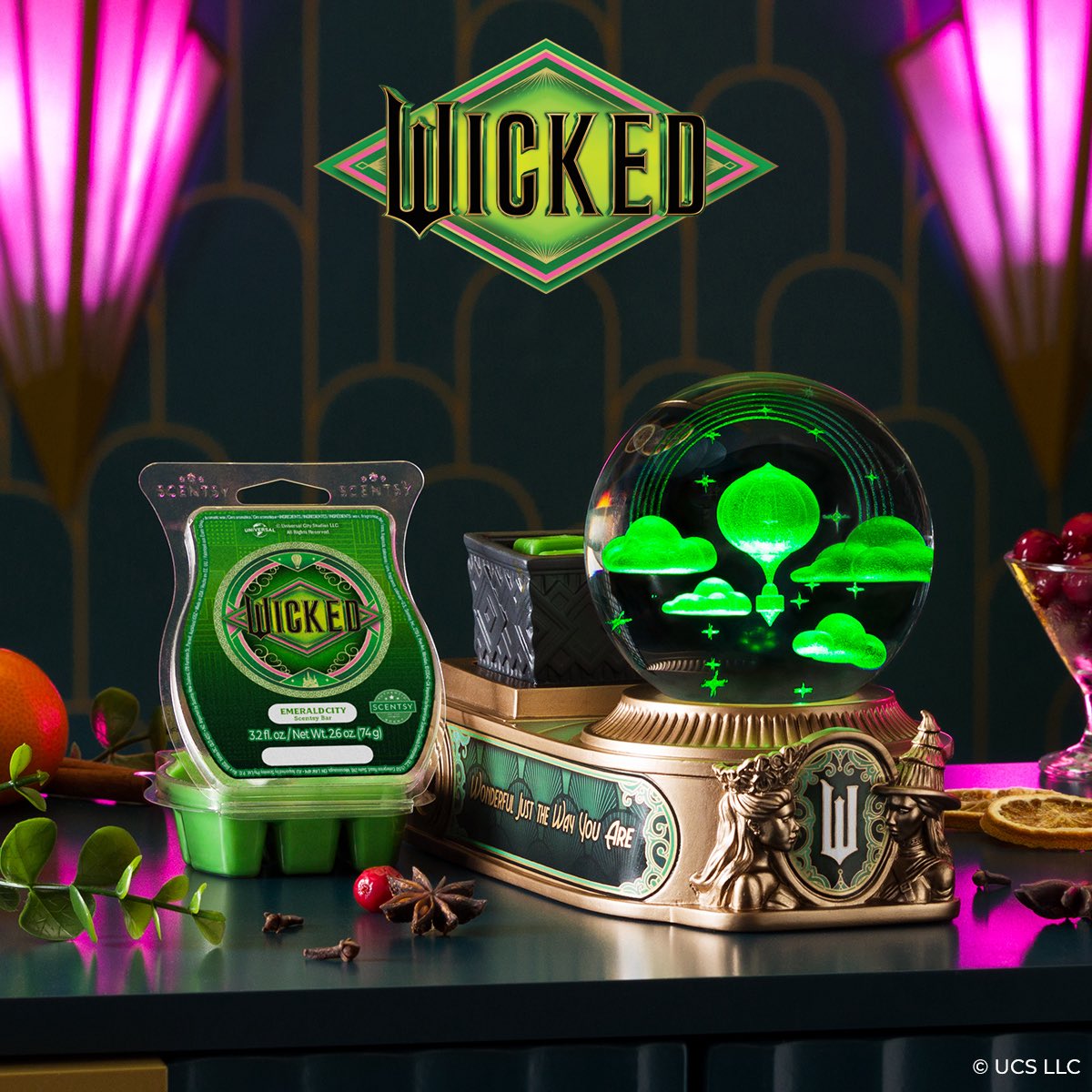 oceanlover004's tweet photo. What: Wicked Collection returns with a Warmer discount

When: Starting at 10 a.m. PT Monday, July 21 and ending at 11:59 p.m. PT Aug. 4, while supplies last. No queuing system will be in place.

Where: https://t.co/9S8esEhCEq

Cost: Wicked – Scentsy Warmer, $80— a 20% discount! Wicked: Emerald City – Scentsy Bar, $7

The Universal Studios booth at Comic-Con 2025 in San Diego will feature the Wicked Collection, so we’re bringing these products back for a limited time — and taking 20% off the collection’s iconic Warmer! Here’s what’s coming out of the vault:

Wicked – Scentsy Warmer

A spellbinding green glow illuminates the laser-etched display within this Warmer’s glass orb when lit. Below, representations of Glinda and Elphaba are rendered in an art deco style reminiscent of the Emerald City from Wicked. Each side of the base features a phrase inspired by a story of two halves.

Wicked: Emerald City – Scentsy Bar

A fruit brandy scent brightened with cranberries rises above notes of mulled spices.t