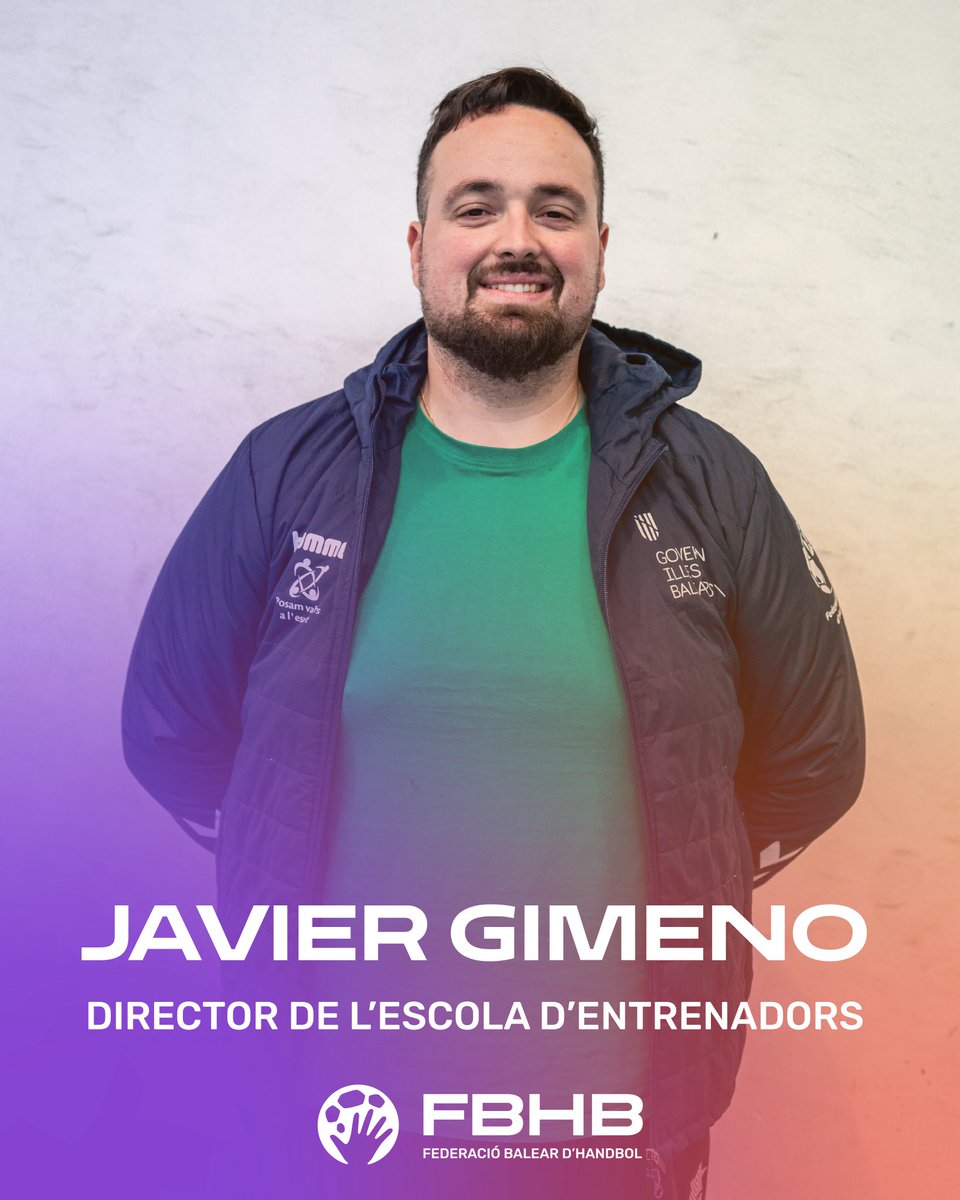 Javier ‘Javo’ Gimeno, nou director de l’escola d’entrenadors de la FBHB! 

L’entrenador que ha format part del nostre handbol tant en l'àmbit formatiu com a seleccions, dirigirà el futur de la formació dels entrenadors de les nostres illes. 

#HandbolALesIlles