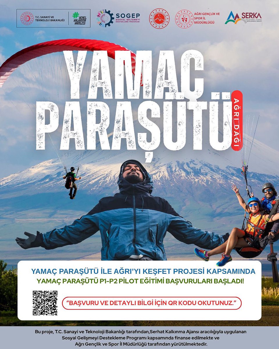 Büyük bir emeğin sadece ufak bir kısmı.  
Rabbime şükürler olsun ki İlimize güzel bir proje kazanamaya bizleri vesile kıldı. #Yamaçpraşütü #Ağrı