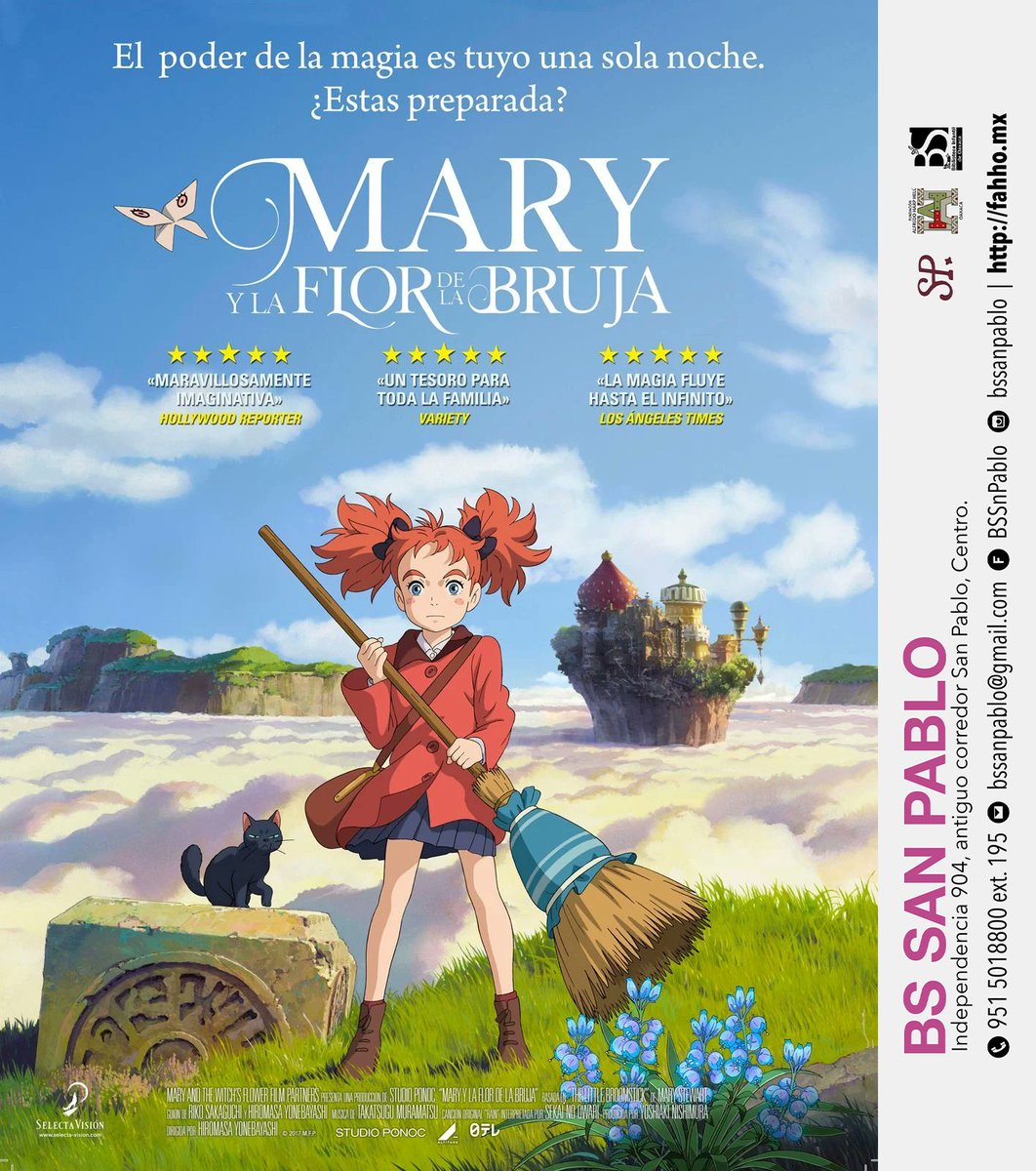 BS San Pablo (@bssanpablo) on Twitter photo Este próximo martes continuamos nuestro ciclo de cine VERANO DE ANIME en la #BSsanPablo. Te invitamos a ver:
Mary y la flor de la bruja
➜ Martes 22 de julio, 17 h.
➜ Recomendada para 8 años en adelante
Entrada libre
#RedBS #BibliotecaInfantilBS
<a href="/FundacionAHHO/">Fundación Alfredo Harp Helú Oaxaca</a> #FAHHporMéxico Este próximo martes continuamos nuestro ciclo de cine VERANO DE ANIME en la #BSsanPablo. Te invitamos a ver:
Mary y la flor de la bruja
➜ Martes 22 de julio, 17 h.
➜ Recomendada para 8 años en adelante
Entrada libre
#RedBS #BibliotecaInfantilBS
<a href="/FundacionAHHO/">Fundación Alfredo Harp Helú Oaxaca</a> #FAHHporMéxico