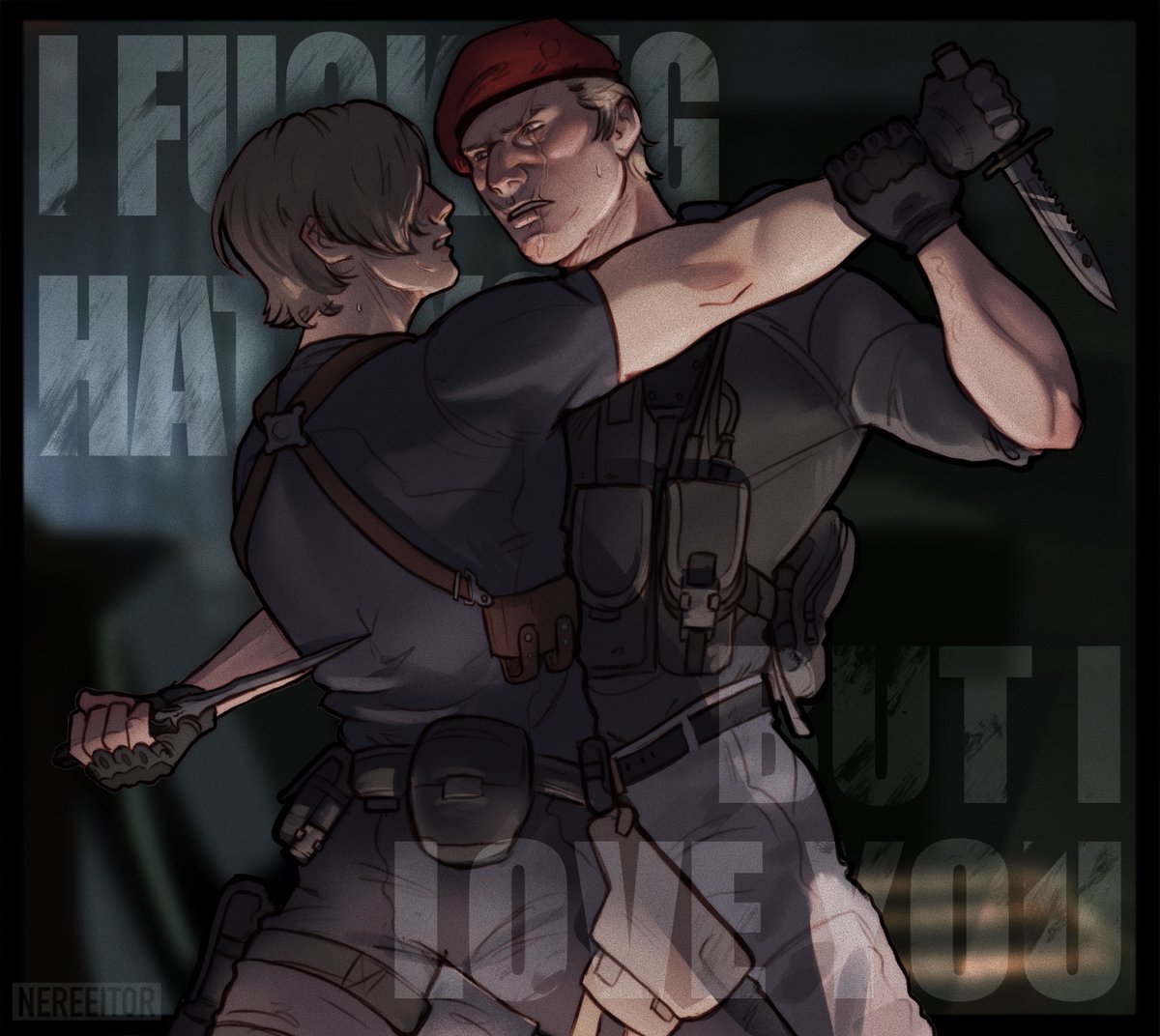 nereeitor's tweet image. DAY 7: TANGO/DANCE @kreonweek
#RE4 #LeonKennedy #Krauser #Metaltango #kreon #fanart