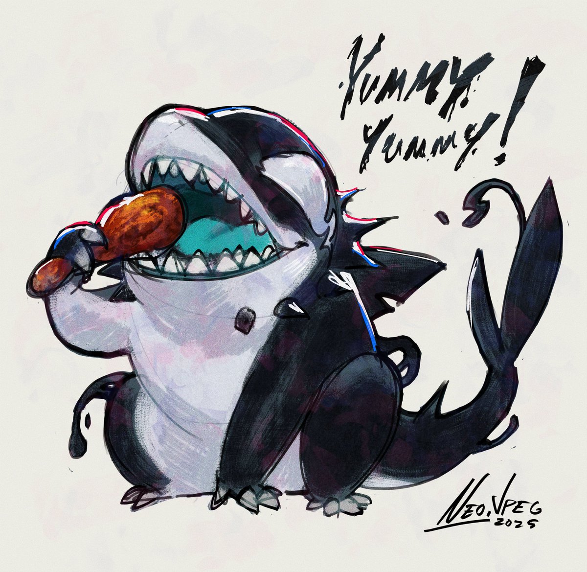 neo_jpeg's tweet image. hungry symbiote Jeff from my stream!
#marvelrivals #jeffthelandshark