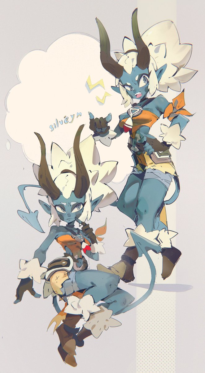 #wakfu 
I saw old concepts of #bestiale in Ankama podcast from <a href="/nelnalium/">Nelnal📺ネルナル</a> and was delighted ✨
I wanted to  draw Yrehn  in  original style of artist here