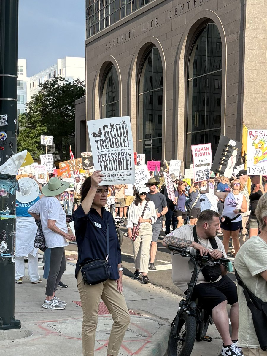EileenforCO's tweet image. Pretty fun to be out making Good Trouble on Thursday! The legacy of John Lewis is alive in Colorado.