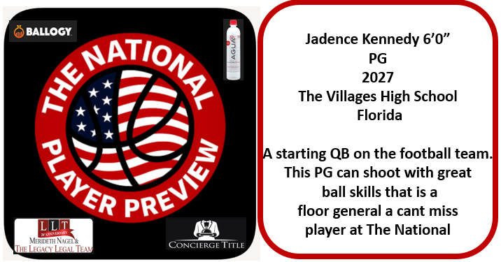 Just over 4 weeks away. The National. Free to coaches coaching along with college colleges recruiting.  Gate admission with all proceeds going to 3 youth charities.