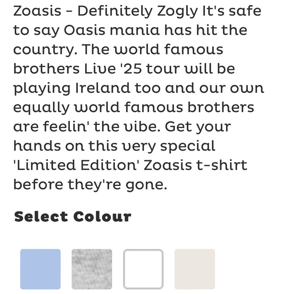 DoubleZCreative's tweet image. OUT NOW! The Zoasis t-shirt is Definitely Zogly happening over @hairybabytees shop. Our brand new t-shirt available now!
Go to the Hairy Baby website Zig and Zag store and boom! 🙌
hairybaby.com/zoasis
#zigandzag #tshirt #humour #tee