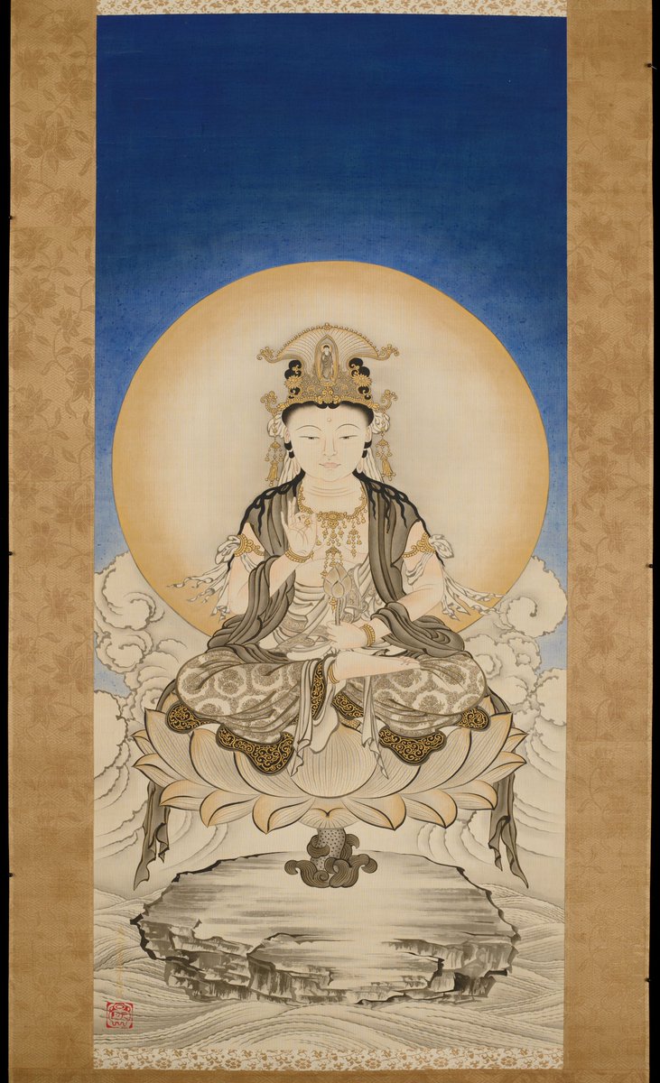 JapanTraCul's tweet image. Sacred Kannon, by Suzuki Kiitsu, first half 19th century
