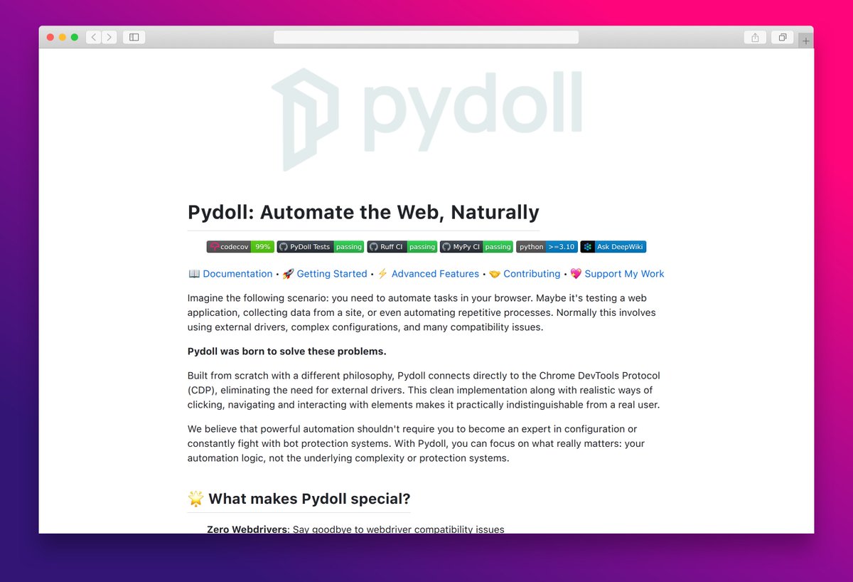 essamamdani's tweet image. Pydoll: Automate the Web, Naturally

#browserautomation #anticaptcha #pythonautomation