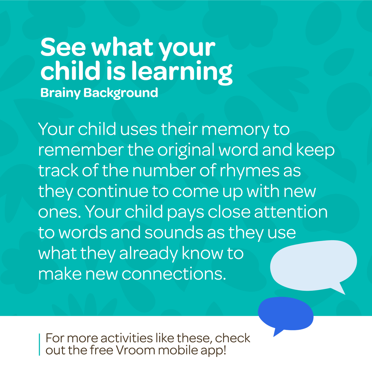 Science says: even the smallest moments build your baby’s brain! 🧠

Try this Vroom Tip to turn bath time into Brain Building time! 🛁