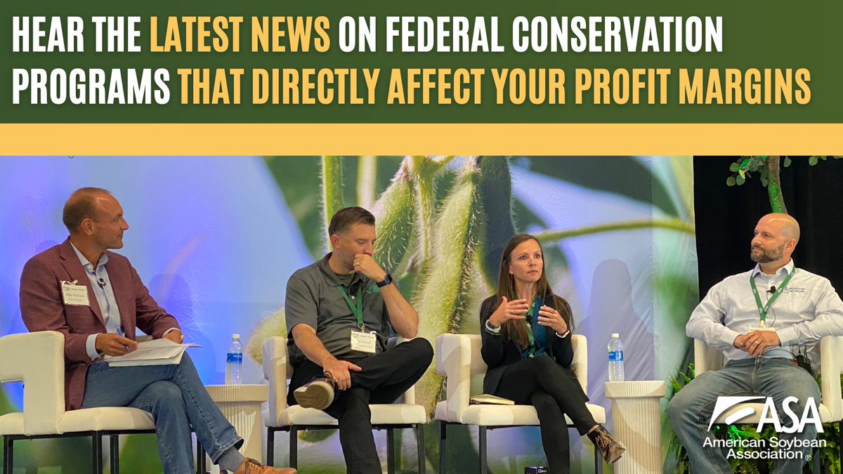 ASA_Soybeans's tweet image. Conservation is top of mind at ASA’s Farmer Forum! Find out how current policies & programs affect your farm & learn more about the free event here: ow.ly/kCXg50W9eR0 #Conservation #Farmer #FPS25