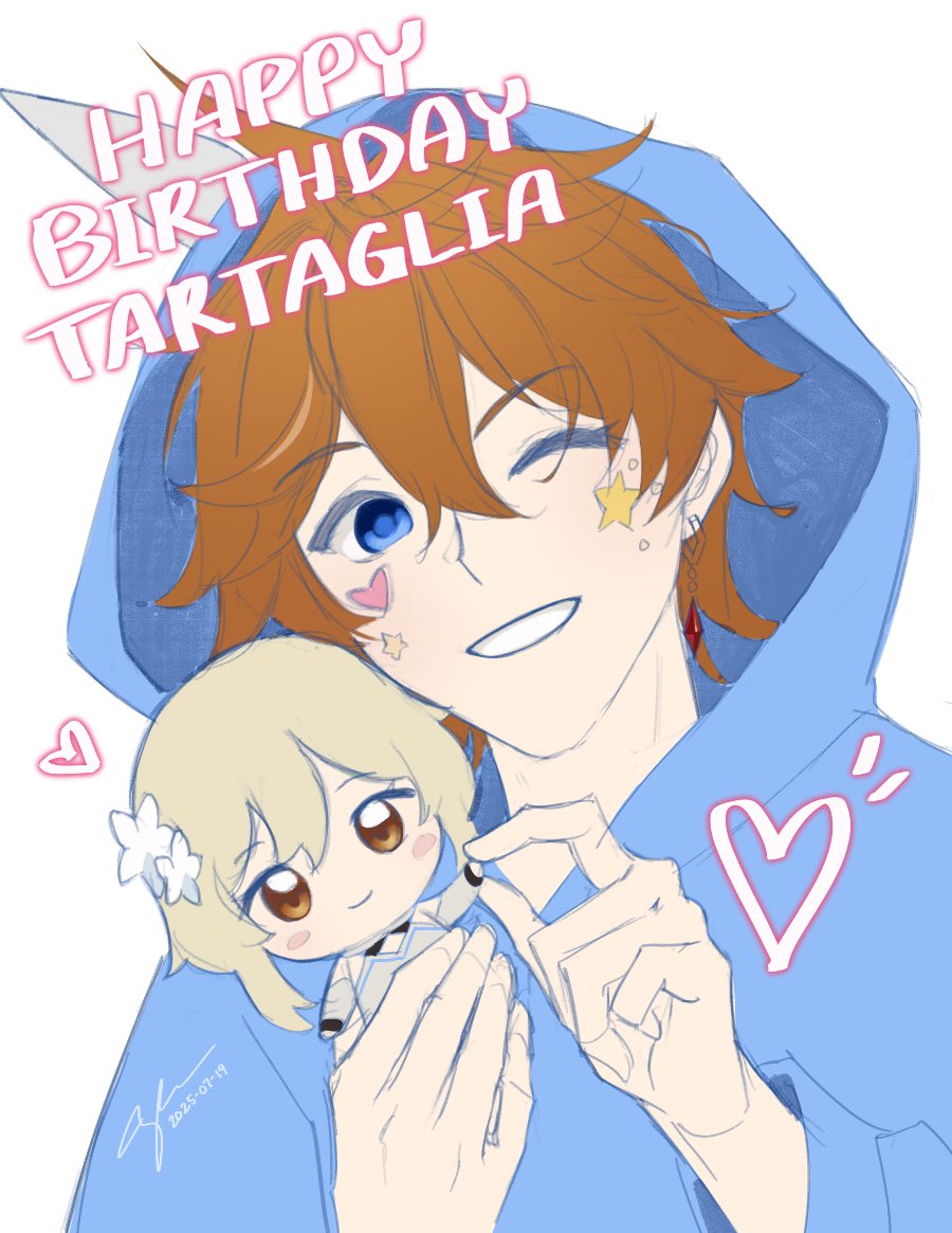 avedral's tweet image. Happy Taru Day! 🎂🐳

I’ve been busy with some other work, so have this scribble for Tartaglia’s birthday (a day early). 😊

#chilumi #タル蛍