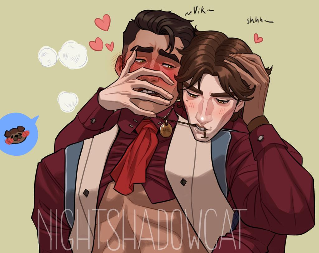 NightshadowCatS's tweet image. Idk if this can still be considered puppy play, but I want inform people who are sensitive to the topic that I will use the #puppyjayce hashtag, so you can mute it!
Btw I promise our boy is happy, loved and respected 💖💕 Hope u like it!
(Full on Patreon)
#jayvik #jaycexviktor