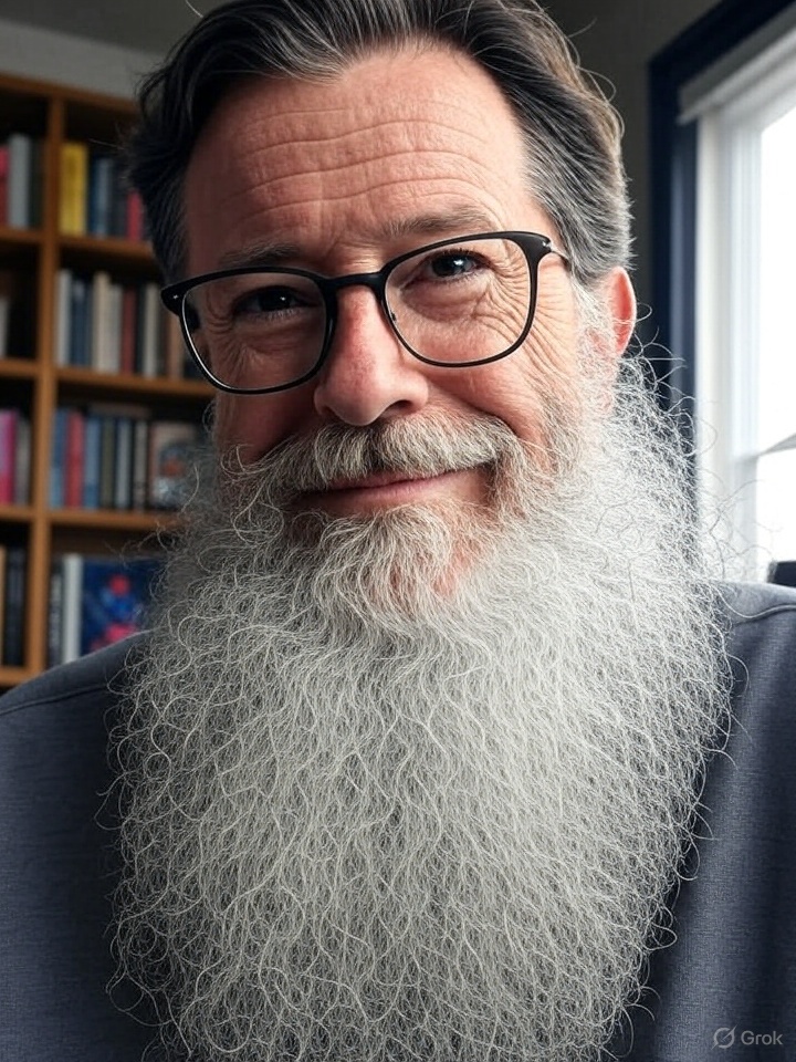 scottastronaut's tweet image. $100 says Colbert grows a crazy beard after his last show. Bookmark it.