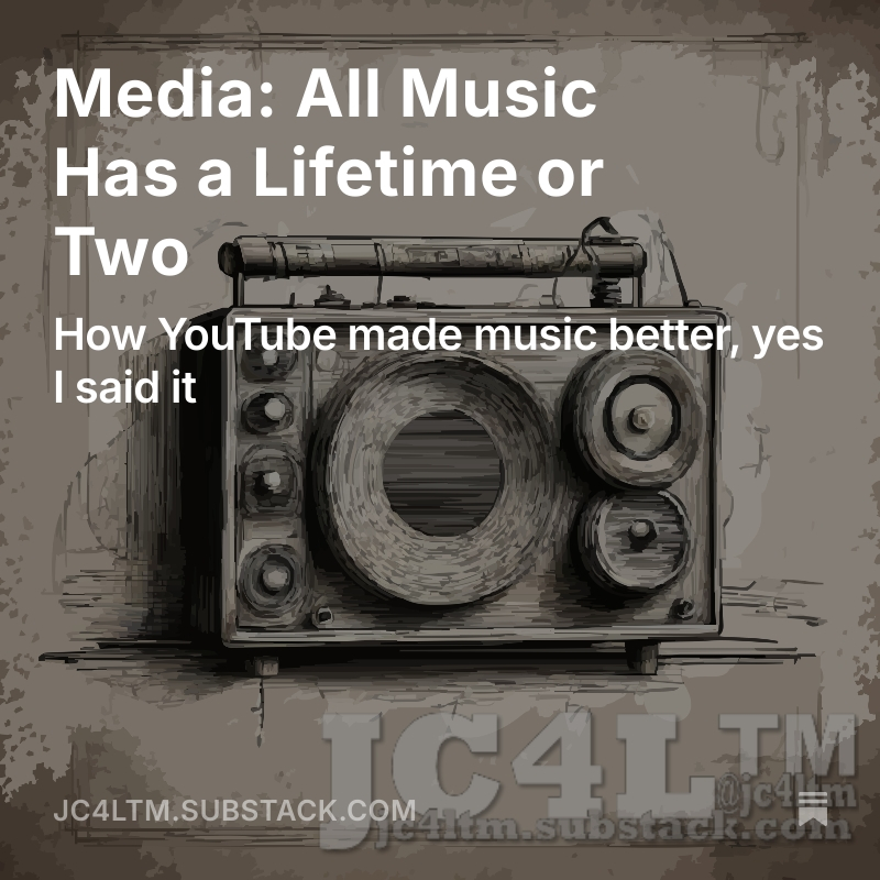 JC4Ltm's tweet image. Media: All Music Has a Lifetime or Two
I finally noticed something on YouTube that has become a new addiction. I mean it has been there for quite a while now, but somehow it evaded me until lately, and I am making up for lost time. Hot women playing open.substack.com/pub/jc4ltm/p/m…
