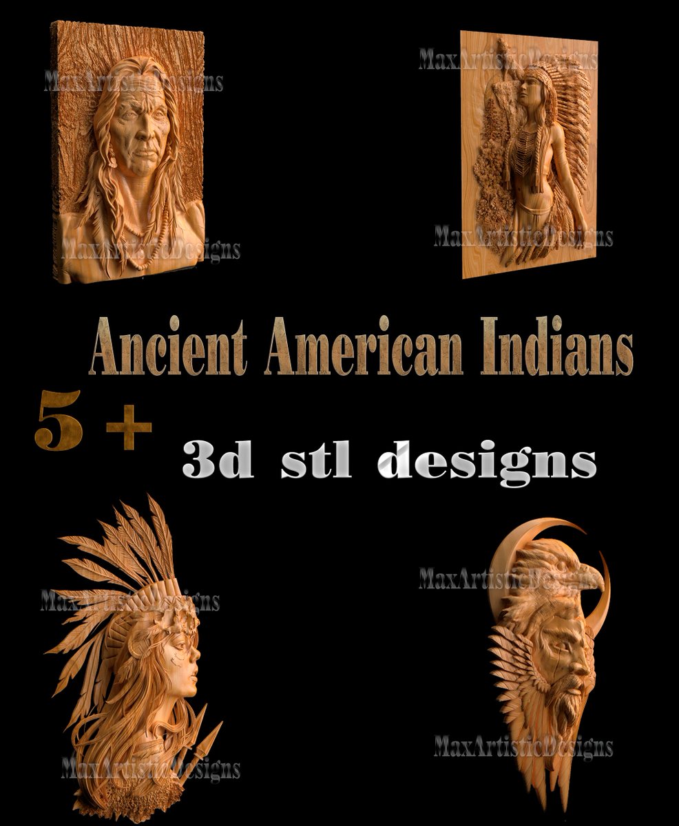 New product: 5+ North American ancient Indian 3d printing models for bas-relief on CNC routers – Digital download 👉🏽👉🏽 etsy.com/listing/135072…