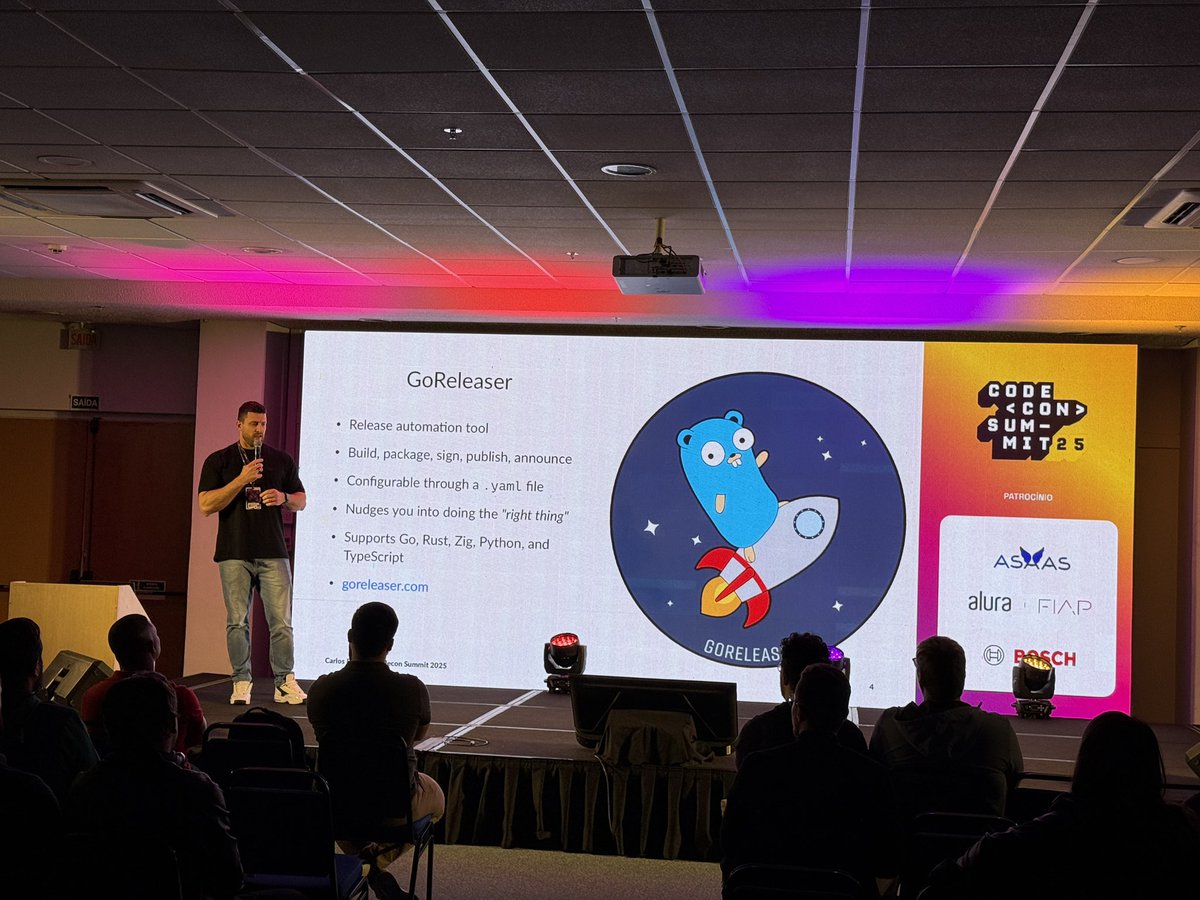 Just gave a talk about <a href="/GoReleaser/">GoReleaser</a> at Codecon Summit