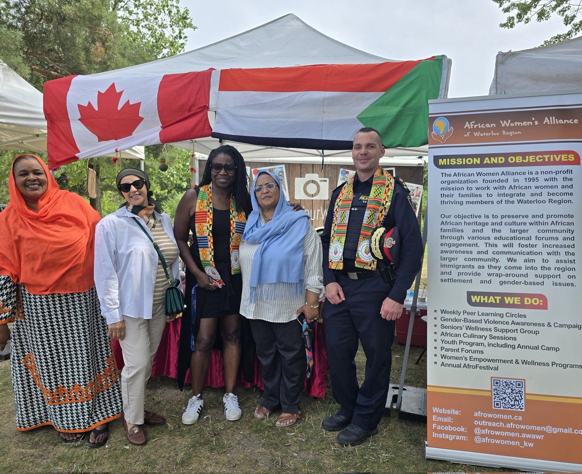 It's always an honour for <a href="/WRPSToday/">Waterloo Regional Police</a> to connect at the <a href="/WomenRegion/">African Women Alliance of Waterloo Region</a> Afro Festival - Celebrating African Heritage and Culture at <a href="/citywaterloo/">City of Waterloo</a> Waterloo Park.