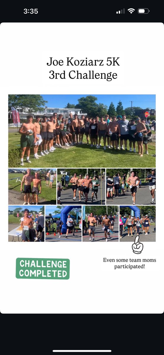 BMagee55's tweet image. Proud to participate in the third and final Westhampton Football preseason challenge. This will also be the last challenge I get to be a part of as a player. The Joe Koziarz 5k is a great opportunity to give back and build team culture!
#hurricanetradition
#emo2eq
@CoachSchaum…