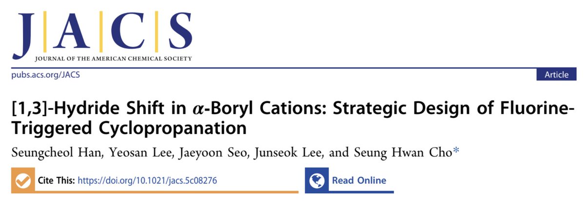 HallBoronLab's tweet image. This week's Paper-of-the-Week (POW) presentations in our weekly group meeting featured some great work by @SandfordLab +@pfizer, @shchom83, @bobbypaton + @YuyangDong and Wu + Zhu group! #Chemistry #Boron
