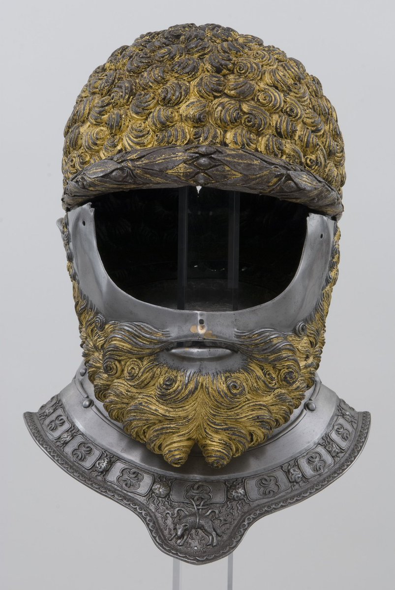 Magicalspain's tweet image. Ceremonial helmet of Emperor Charles V , c. 1540.