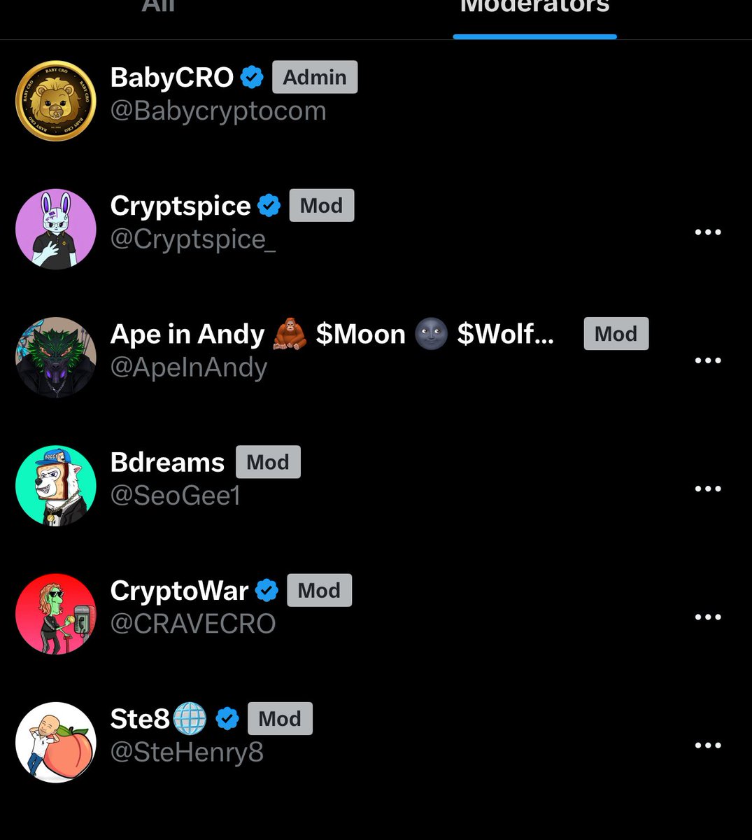 #Crofam [COMMUNYTY]
<a href="/Cryptspice_/">Cryptspice</a> <a href="/ApeInAndy/">Ape in Andy 🦧 $Moon 🌚 $Wolf 🐺</a> <a href="/SeoGee1/">Bdreams</a> <a href="/CRAVECRO/">CryptoWar</a> <a href="/SteHenry8/">Ste8🌐</a>