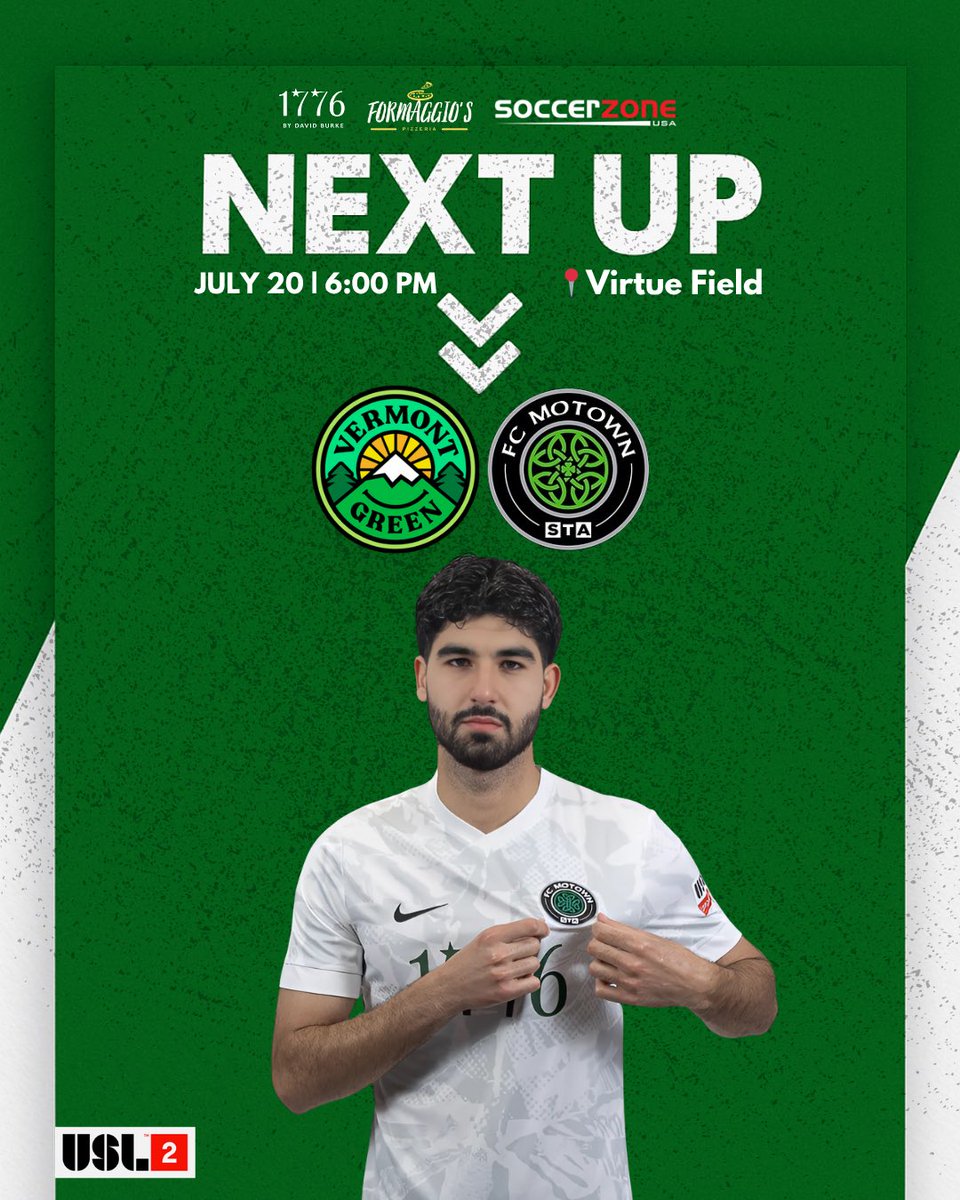 fc_motown's tweet photo. It’s the matchup everyone’s been waiting for! 🔥
Vermont Green FC vs FC Motown STA — Round of 16
🗓️ July 20 | ⏰ 6 PM | 📍Virtue Field
#path2pro #stastrong #usl2 https://t.co/azzsvKzRCs