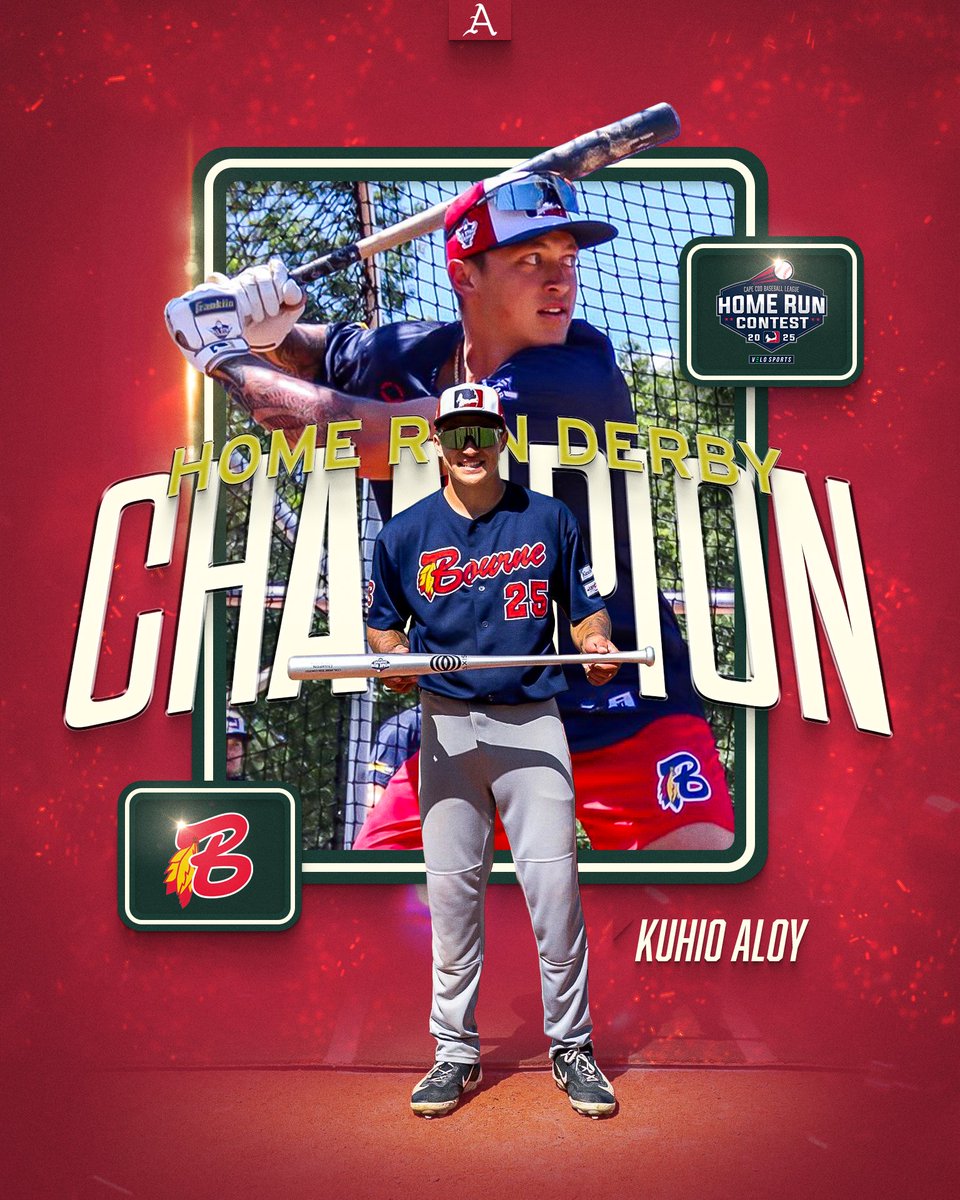 RazorbackBSB's tweet image. HOME RUN KING OF THE CAPE 👑
Kuhio Aloy is the Cape Cod Baseball League Home Run Derby Champion!