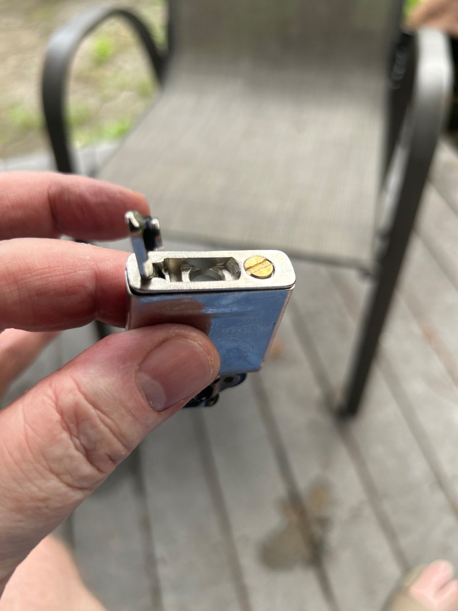 Papijoe62's tweet image. I’m a geek for after market gear, this doohickey seals the bottom of my pipe Zippo to prevent evaporation of the lighter fluid and has a handy access port for refilling.