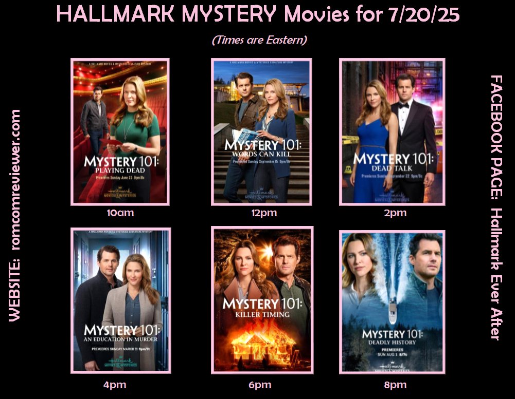 #HallmarkMystery is having a #Mystery101 marathon on SUNDAY, JULY 20.

#JillWagner #KristofferPolaha #Sleuthers