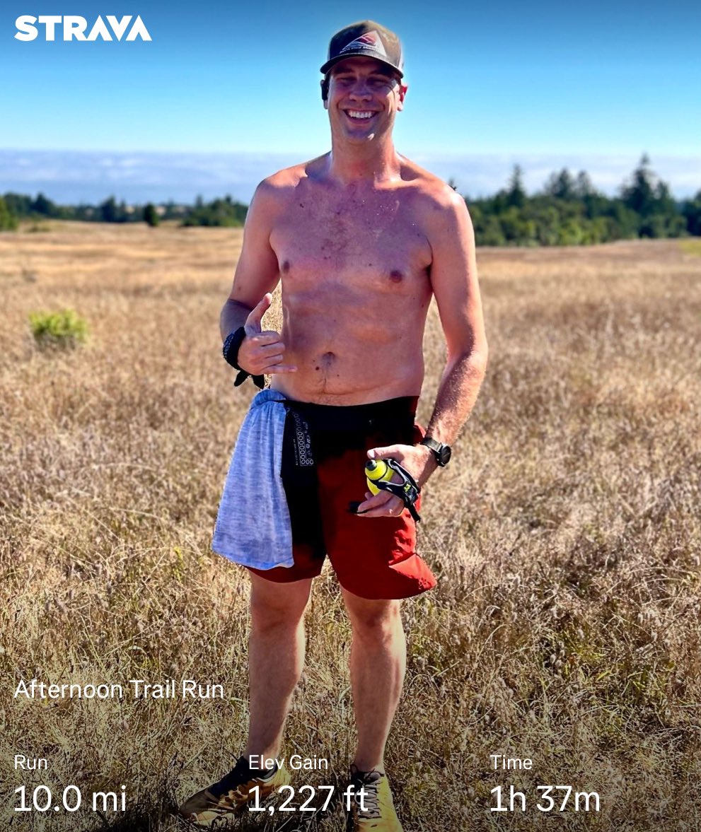 SCMountainGoat's tweet image. Wilder Ranch.
10 miles.
1200 feet of elevation gain.
9:47 pace.
1500 calories.