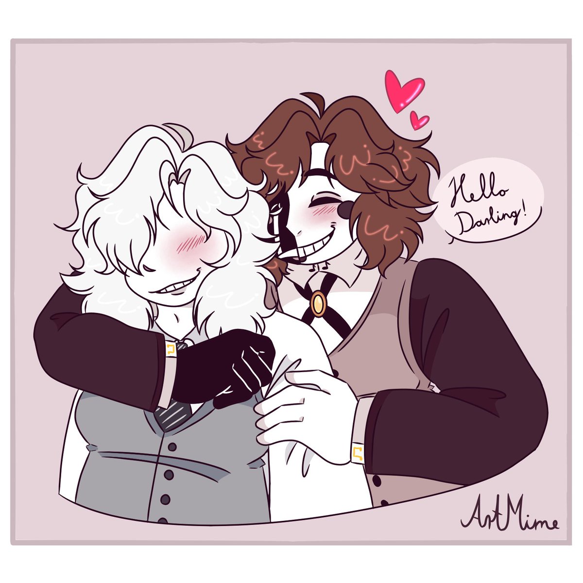 RetiHajni's tweet image. Another Gay Ship💞 (The eyeless oc belongs to @MET1327 )