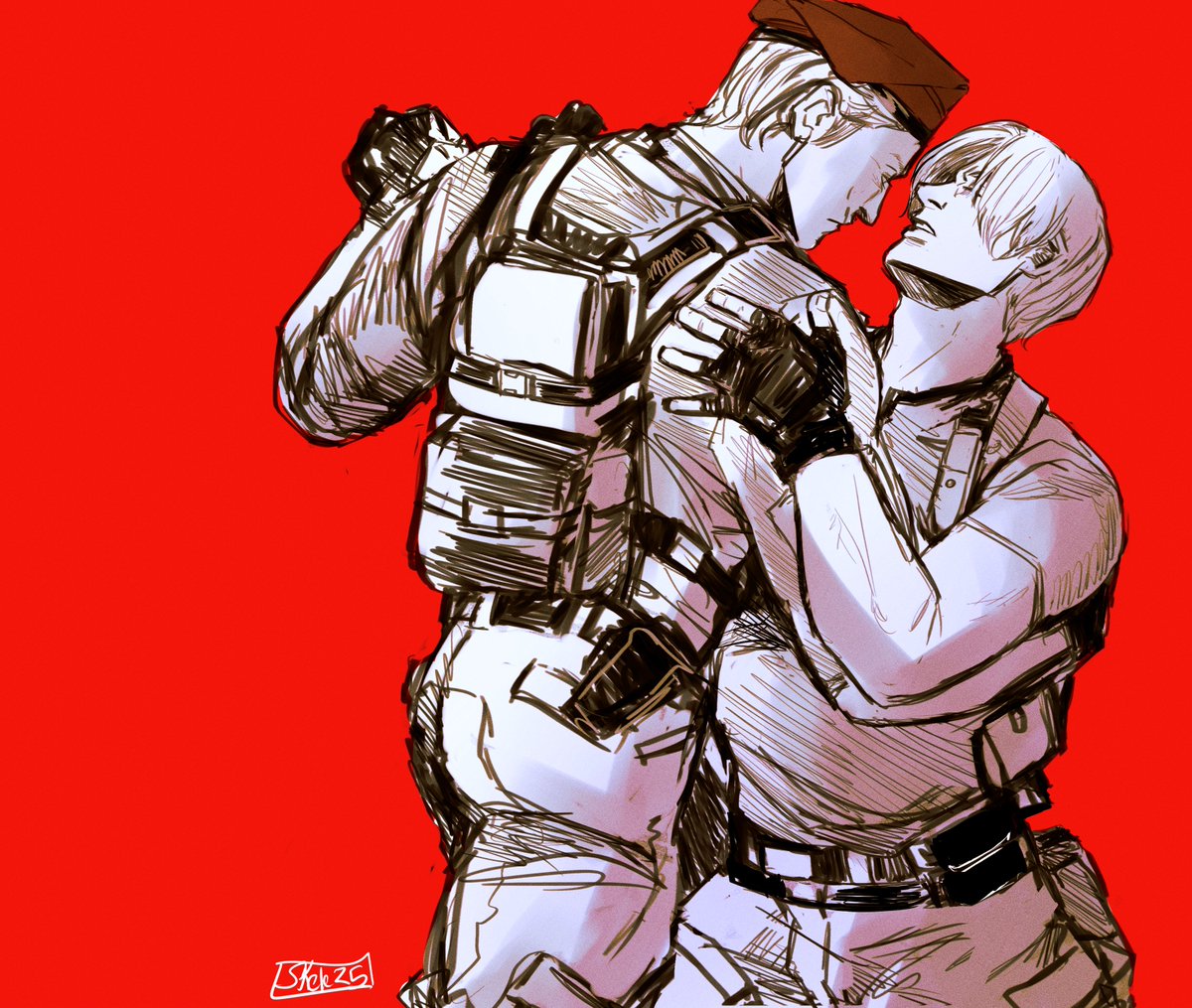 skelesass's tweet image. MetalTango/Kreon week day 7: Dance/Tango
#REBHfun #ResidentEvil #RE4 #LeonKennedy #Krauser #kreon #fanart #kreonweek #sketch